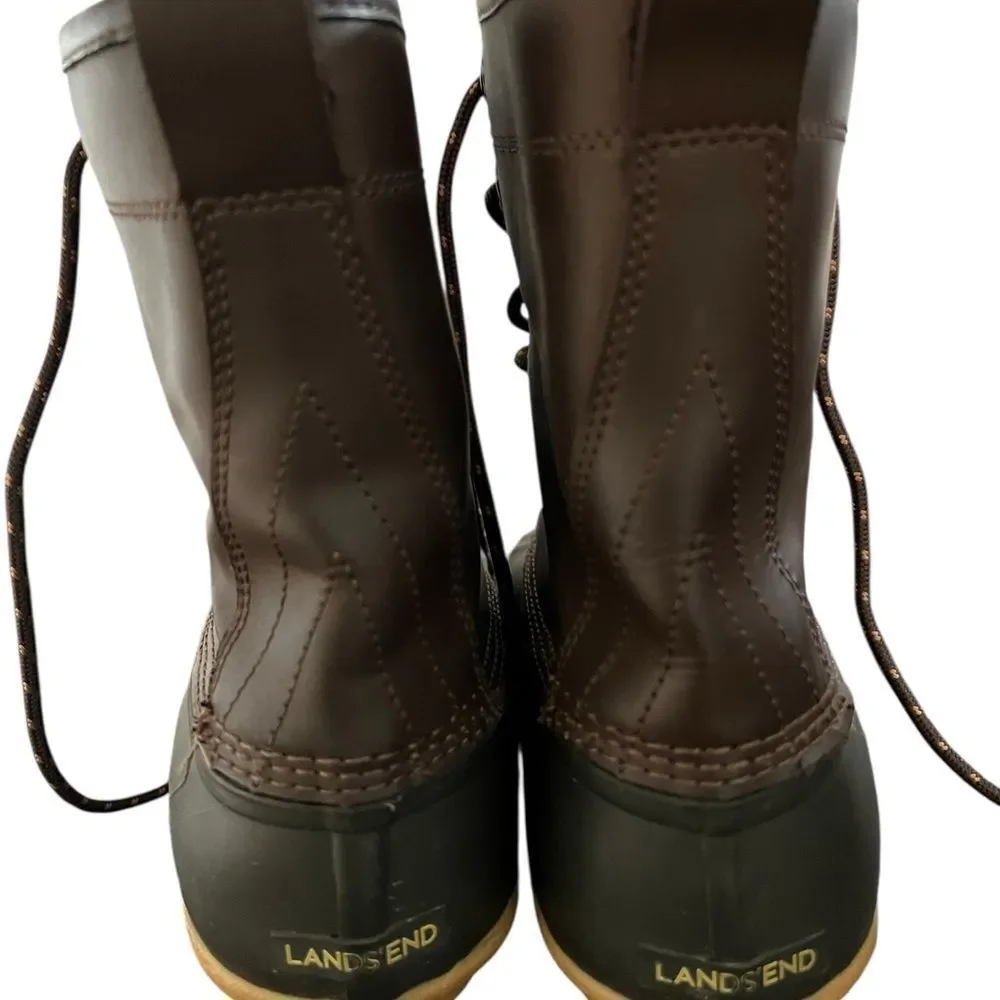 Men's Lands’ End Black and Brown Duck Boots 8D